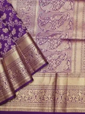 Pavithram Soft Silk Saree Dark Purple