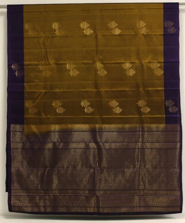 Pavithram Soft Silk Saree in Golden brown