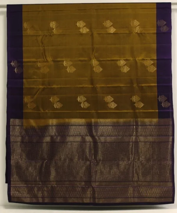 Pavithram Soft Silk Saree in Golden brown