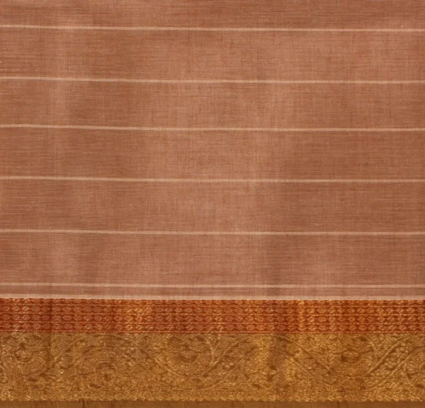 Peach Brown Kovai Cotton Saree