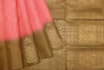 Pure Soft Silk Saree In Coral Pink With Small Buttas