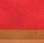 Pinkish Red Kovai Cotton Saree In Geometric Patterns