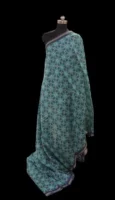 Pure Chanderi Cotton Saree in Sea Green with Ikat Design
