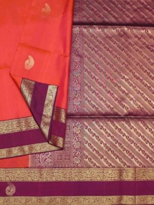 Pure-Handloom-Coral-Orange-Soft-Silk-Saree-with-Magenta-Zari-Retta-Pet-Border-3-scaled-1.jpg