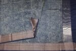 Pure Navy Blue Chanderi Cotton Saree