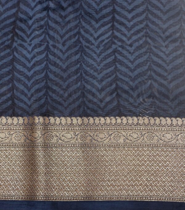 Pure Navy Blue Chanderi Cotton Saree
