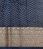 Pure Navy Blue Chanderi Cotton Saree