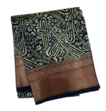 Pure Navy Blue Chanderi Cotton Saree