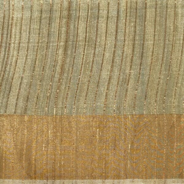 Pure Tussar Silk Saree with Kalamkari Prints & Zari Border
