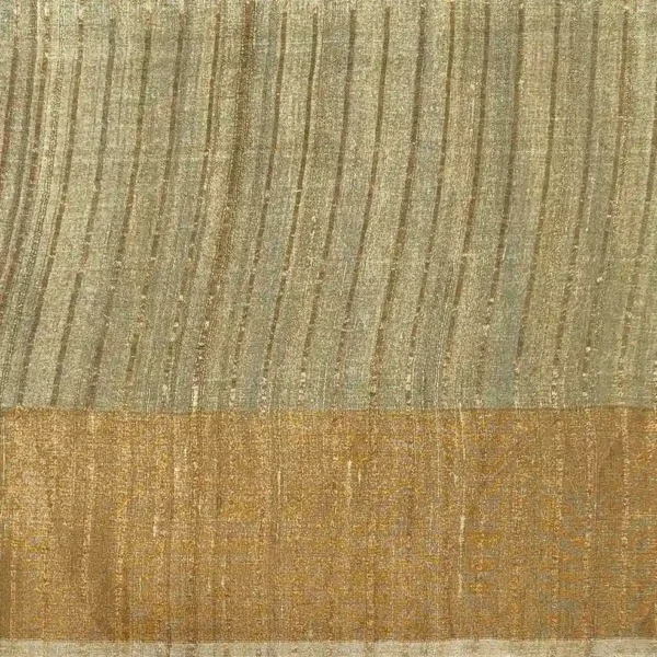 Pure Tussar Silk Saree with Kalamkari Prints & Zari Border