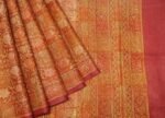 Rust Orange Pure Tussar Silk Saree