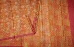 Rust Orange Pure Tussar Silk Saree