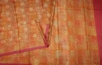 Rust Orange Pure Tussar Silk Saree