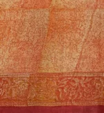 Rust Orange Pure Tussar Silk Saree