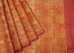 Rust Orange Pure Tussar Silk Saree