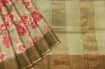 Sage Green Pure Tussar Silk Saree