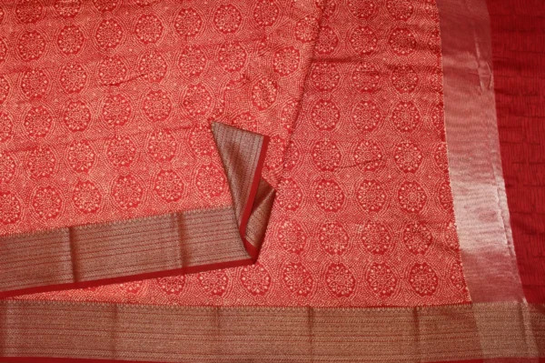 Scarlet Red Chanderi Cotton Saree