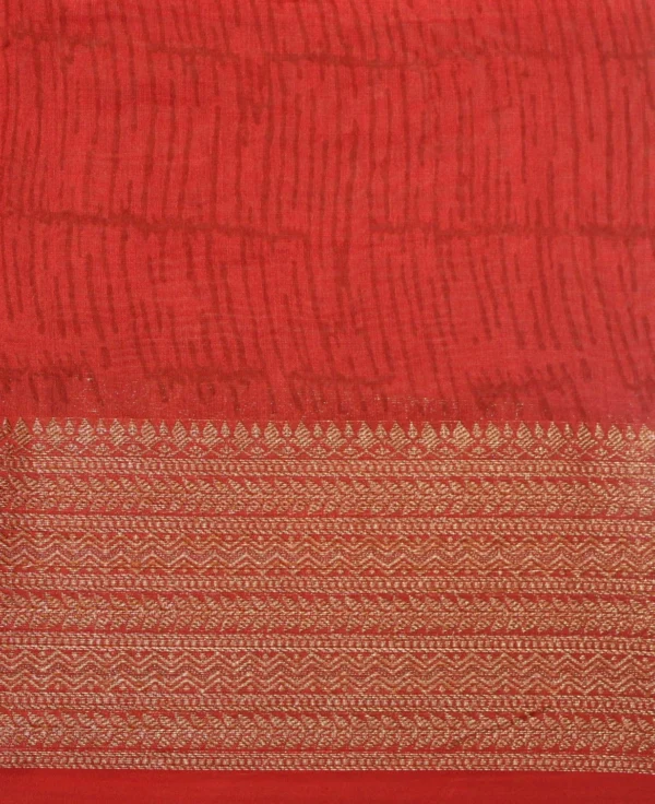 Scarlet Red Chanderi Cotton Saree