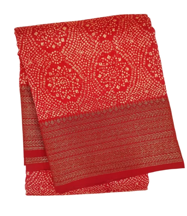 Scarlet Red Chanderi Cotton Saree