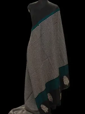 Semi Tussar Saree In Teal Green