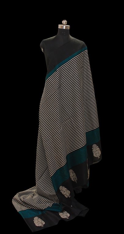Semi Tussar Saree In Teal Green