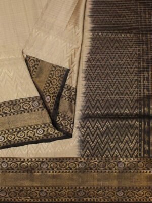 Signature Silver Grey Soft Silk Saree (2)