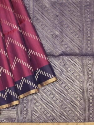 Handloom Pure Soft Sil Saree In Dark Magenta