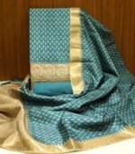 Teal Blue Semi Tussar Salwar Material