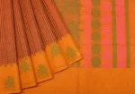 Multicolor Kovai Cotton Saree In Vibrant Orange And Purple
