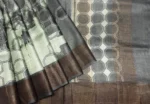 Pure Tussar Silk Saree In Ash Grey