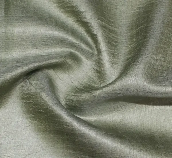 Pure Tussar Silk Saree In Ash Grey