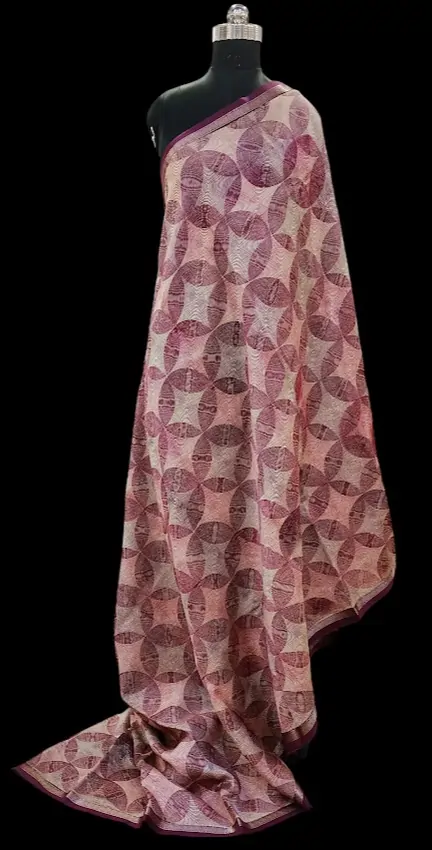 Beige Pure Chanderi Cotton Saree