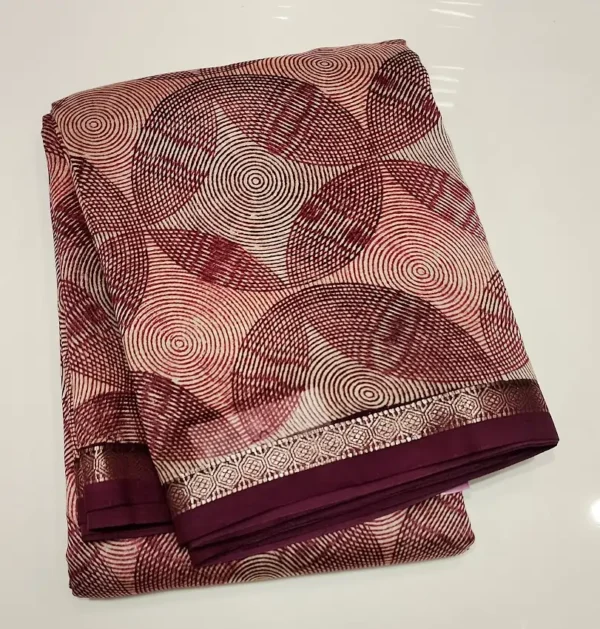Beige Pure Chanderi Cotton Saree