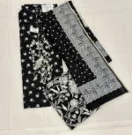 Black Cotton Salwar Material with Delicate Floral Patterns