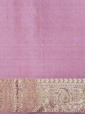 Handloom Peach Soft Silk Saree In Blouse