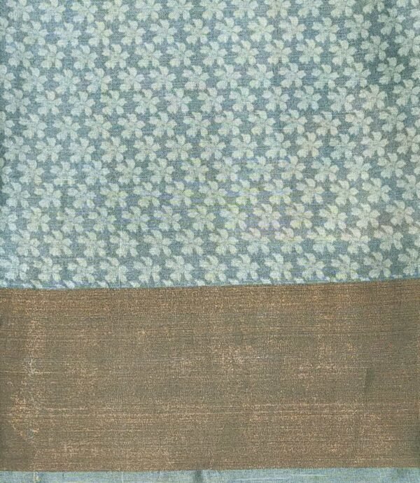 Pure Tussar Saree in Pastel Blue with Rose Digital Prints