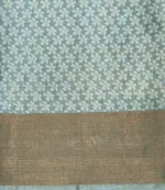Pure Tussar Saree in Pastel Blue with Rose Digital Prints