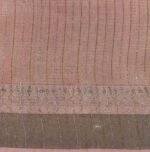 Handloom Pure Tussar Silk Saree in Peach Pink with Zari Border