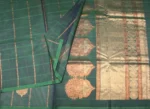 Pure Handloom Kovai Cotton Saree In Bottle Green Shade