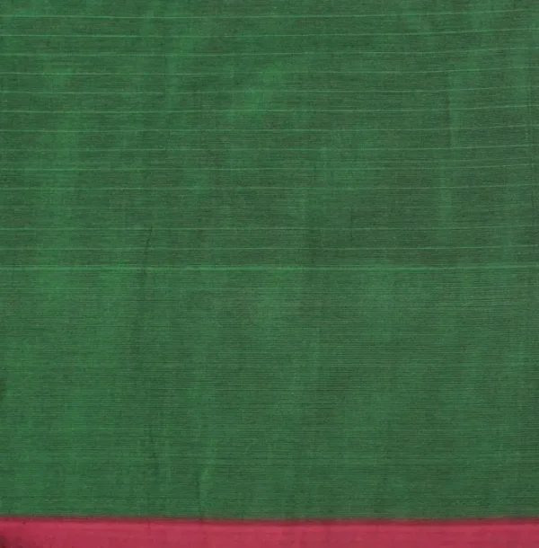 Pure Handloom Kovai Cotton Saree In Bottle Green Shade