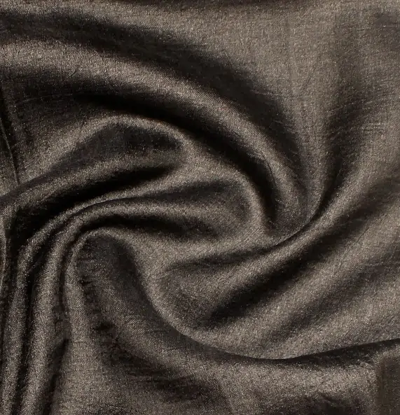Pure Tussar Silk Saree In Charcoal Black