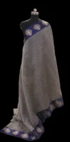 Semi Chanderi Saree In Checks Pattern