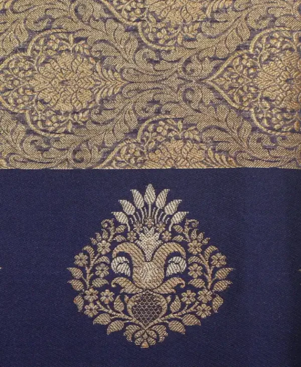 Semi Chanderi Saree In Checks Pattern