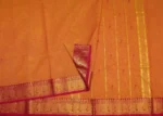 Chettinad Kanchi Cotton In Orange With Gold Zari