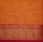 Chettinad Kanchi Cotton In Orange With Gold Zari