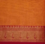 Chettinad Kanchi Cotton In Orange With Gold Zari