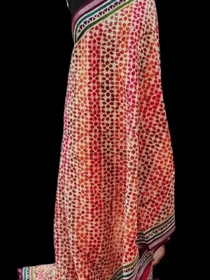 Pure Cream Chanderi Cotton Saree