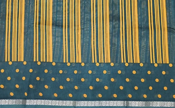 Deep Navy Chanderi Saree With Buttas