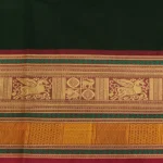 Chettinad Cotton Saree In Dark Green With Annapakshi Motifs
