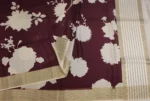 Semi Tussar Saree In Deep Burgundy
